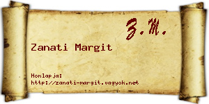 Zanati Margit névjegykártya